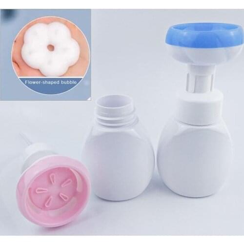 2pcs Soap Bottle Foaming Lotions Refillable Bottle Flower Pump Head Soap Shampoo Cosmetic Shower Gel Empty Dispenser 250ML