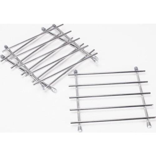 3 pcs Stainless Steel Anti Hot Pat Heat Resistant Pot Mat Dish Plate Dinnerware Holder Placemat Kitchen Tools Storage Rack