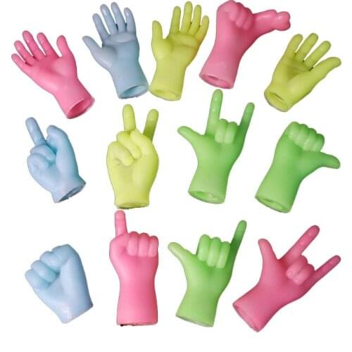 6 PCS Gesture Finger Puppets Halloween Toys Small Hand Finger Hood Kids Toys Novelty Plastic Festival Gifts