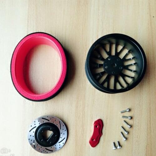 RC Car Controler Hand Wheel Steering Wheel with Brake Disc Red Brake Caliper for FUTABA 3PV 7PX RadioLink R6FG RC3S