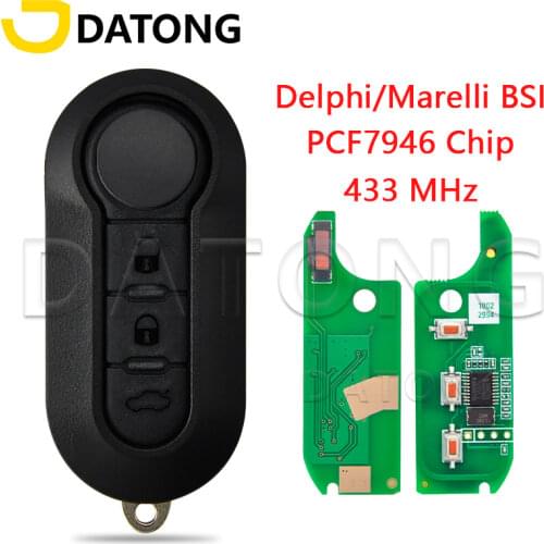 Datong World Car Remote Key For Fiat 500 Grande Punto Doblo Qubo PCF7946 433.92 ASK Delphi/Marelli BSI System Smart Control Key