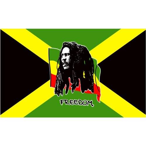 Free shipping xvggdg flag Jamaica Bob Marley Freedom Flag hot sell goods 150X90CM Banner brass metal holes