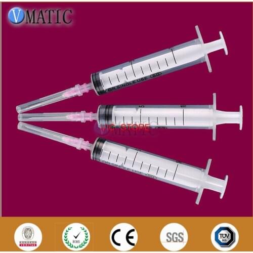 Free Shipping Non Sterilized 10Pcs 10ml/10cc Liquid Dispenser Dispensing Plastic Syringe With Needle 1/2 Inch