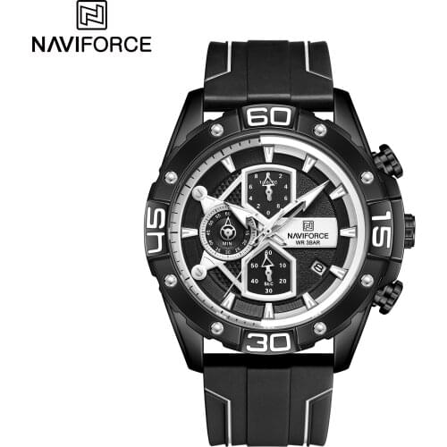 2021 New NAVIFORCE Top Brand Men Quartz Watches Man Silicone Sport Chronograph Mens Waterproof Military Watch Relogio Masculino