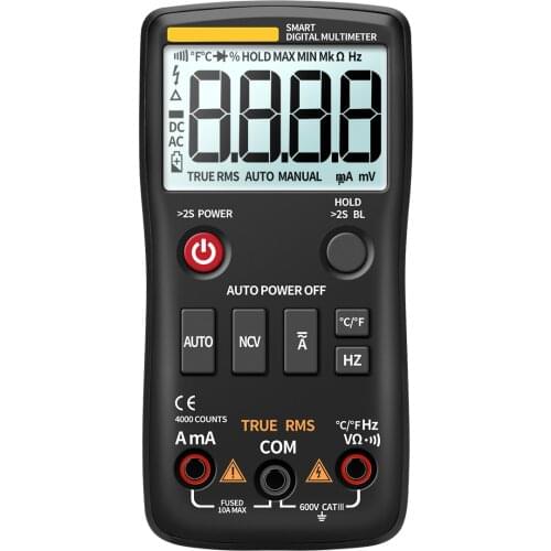 Digital Multimeter With Temperature Tester 4000 Counts Electrical Transistor Tester Auto Ranging AC DC Voltage Meter Test Pen