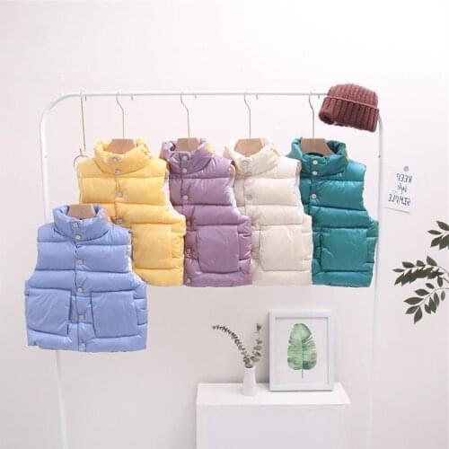 Kids Girls Vest Clothing Autumn/Winter Childrens Down Cotton Coats Fashion Outerwear Boys Vest Jacket Thicken Warming Waistcoat