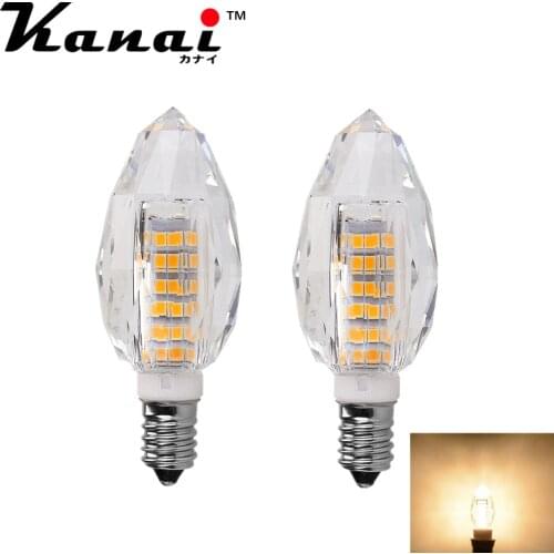 E14 2835 75LEDs Dimmable Crystal pendant lights candle lights Similar tungsten 60W LED Lamp 220V Ampoule led bulb Luz