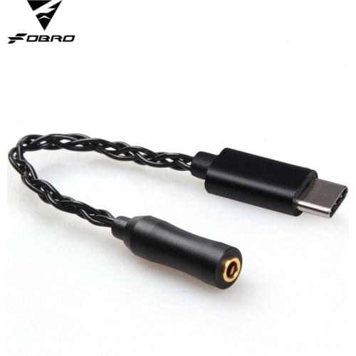FDBRO 2019 Type-C Plug To 2.5 /3.5/4.4mm Earphone Balanced Stereo Audio Cable 4 Core Silver-plated Adapter Male Conversion Cable