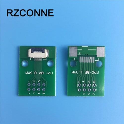 2pcs/lot 8P FFC FPC Adapter 0.5MM/1.0MM Pitch w/ 0.5mm flip cover to 2.54mm 8Pin Flat Cable Socket Connector for TFT LCD new