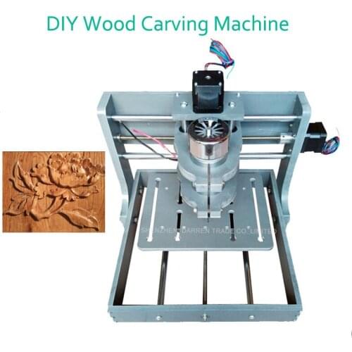 1pc DIY CNC Wood Carving Machine Mini Engraving Machine PVC Mill Engraver Support MACH3 System PCB Milling Machine CNC 2020B