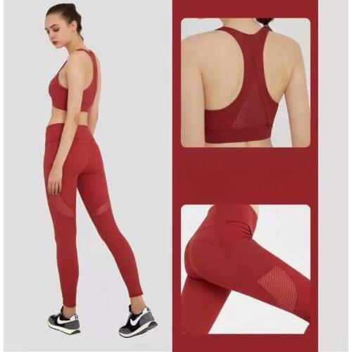 Hot Sell Tight Yoga Set Solid Sleeveless Fitness Womens Tracksuit 2 Pieces Sport Outfit For Woman Breathable Sexy Gym Clothing