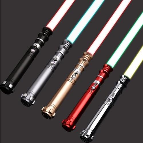 CIELTAN Revan Lightsaber RGB 12 Changing Color with 6 Soundfonts Metal Handle Force Blaster Flash on Clash Laser Saber Toys