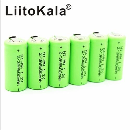 LiitoKala 2/3 AA Rechargeable Battery 600mAh Ni-Cd nicd 1.2V Battery Batteries Blue - the more , the cheaper