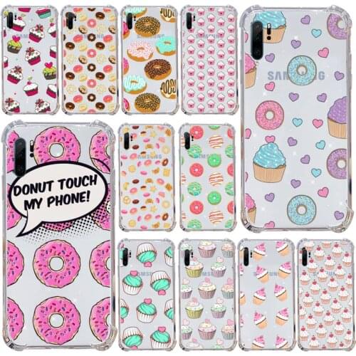 Girly cute donut cake Phone Cases Transparent Clear For Samsung Galaxy A71 A21s S8 S9 S10 plus note 20 ultra