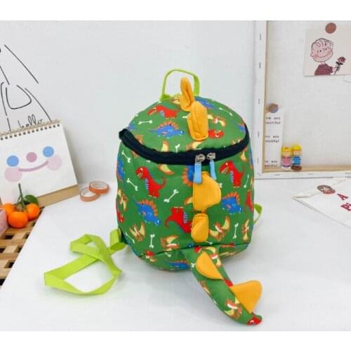 Cute Baby Dinosaur Backpack For Kids Toy Dinosaur School Bag Cartoon Kingdergarten Shoulders Bag Colorful Print Anti-Lost Bag