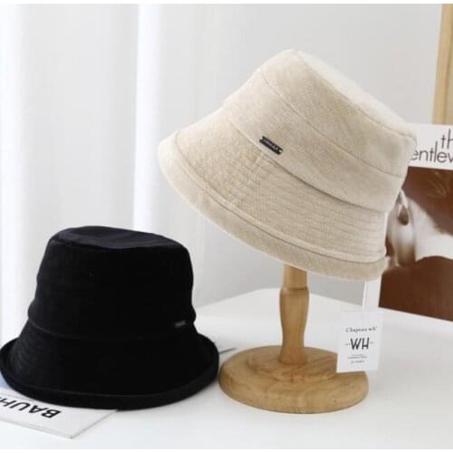 Fashion Korea Simple Design Velvet Fsherman Hat Ladies Autumn And Winter New Outdoor Warm Basin Fashion hatts