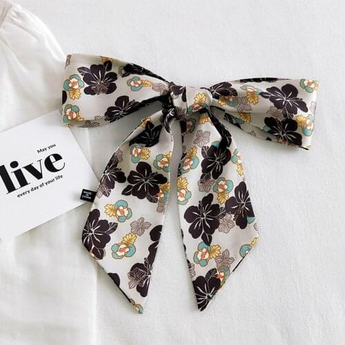 MoriBty Women Floral Silk Scarf Skinny Luxury Hair Ribbon Headbands Foulard Femme Letter Spring Bandanas Neckerchief Bag Ties