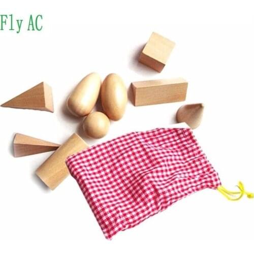 Montessori Mystery Bag Geometry Blocks Set Educational Cognitive Toys for Children gift 10 pcs/set