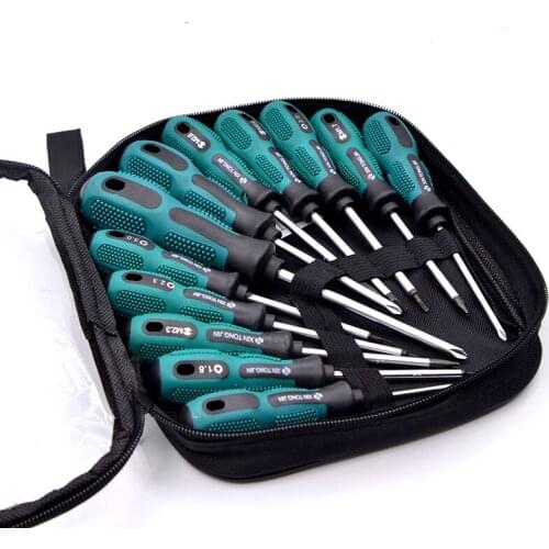 DP 12Pcs Insulated Screwdriver Set Magnetic Torx U-type Screwdriver Bit Set Handle Precision Household Repair Hand Tool Kit