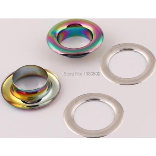 20pcs/lot 23mm outer Rainbow Color Grommets eyelets with Washer Decoration for belt bag garment accessories