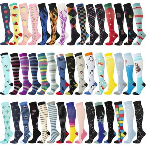 Medias De Compresion Compression Socks Women Men 3 Pairs Knee High Sports Cycling Sock Compression Medias Compresivas