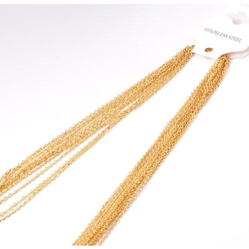2MM Necklaces For Pendants Bulk Sale 2mm Rolo Cuban Link Chains Necklace Accessories Colliler Stainless Chains Jewelry