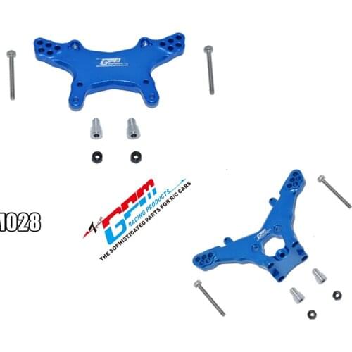 CNC machined aluminum alloy front and rear shock absorbers with multiple mounting holes for LOSI 1/18 Mini-T 2.0 2WD Stadium