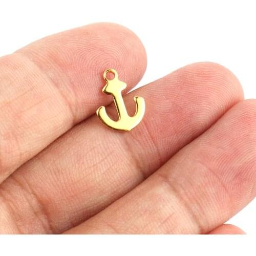 20PCS/Batch Gold Stainless Steel Anchor Rudder Accessories Rudder Charms Pendant For Making Jewelry DIY Handmade Jewelry HXD
