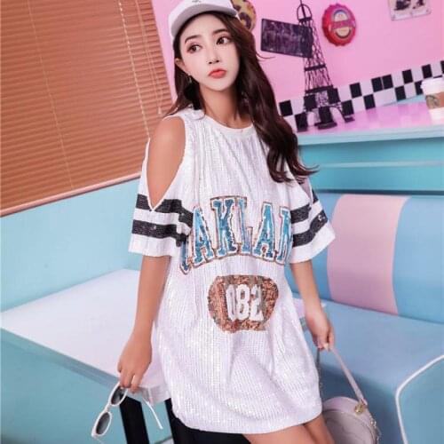 Casual Straight Geometric Short Sequined Casual Sexy Off Shoulder Black White Blue Plus Size Dress Club Party summer Dress