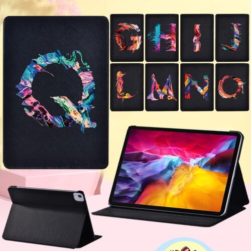 Shockproof Tablet Case for Apple IPad Air 4 2020 10.9 Painting Letter Leather Stand Cover Case High-quality Tablet Accessories