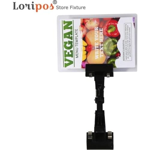 105x150mm A6 Label Frame with Universal Rotatable Clamp For Supermarket Price Sign Display Shelf Mounted Sign Holder Pop Clip