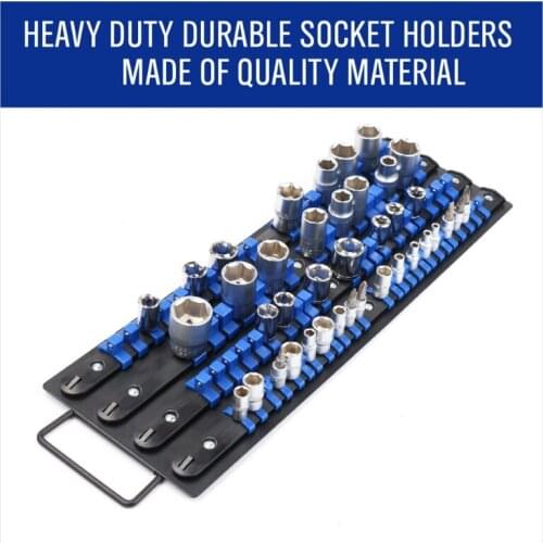 M89B Premium Quality Adjustable Socket Holders Portable Socket Organizer Tray Best Heavy Duty Socket Rail for Men Women