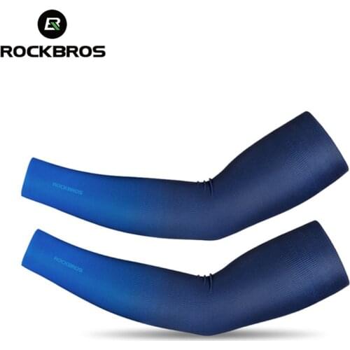 ROCKBROS Cycling ice silk Anti-UV sun protection arm sleeve thin breathable outdoor sports bike running arm protection
