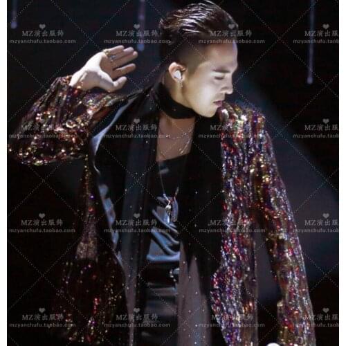 S-5xl 2020 Men Fashion Dj Gold Blue Red Sequined Jacket Costumes Suits Male Singer Costumes Mens Fashion Coat Men Suit Jackets