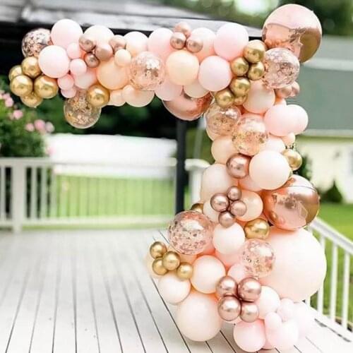 Rose Gold Balloon Arch Garland Kit Wedding Bridal Party Balloons Birthday Party Decor Kids Baby Shower Latex Confetti Air Globos