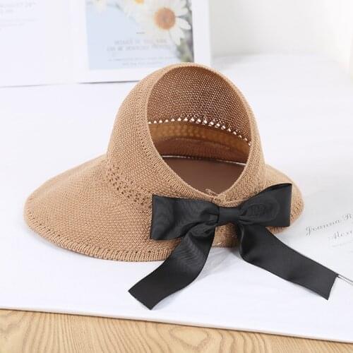 Outdoor Women Straw Hat Summer Floppy Beach Sunscreen Cap Hollow Out Visors Hats For Women Sombreros De Mujer