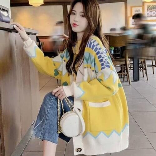 Woman Sweaters Oversized Sweater Coat Female Autumn Loose Knitted Cardigan Femme Chandails Pull Hiver