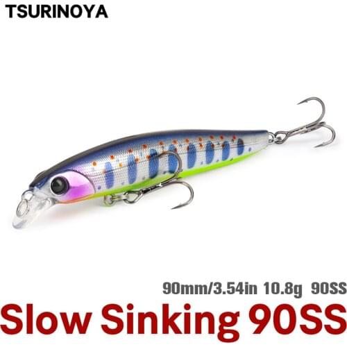 TSURINOYA DW103 Slow Sinking Minnow 9cm 10.8g Fishing Lure Range 70-80cm Movement System Hard Bait Quality Artificial Wobblers