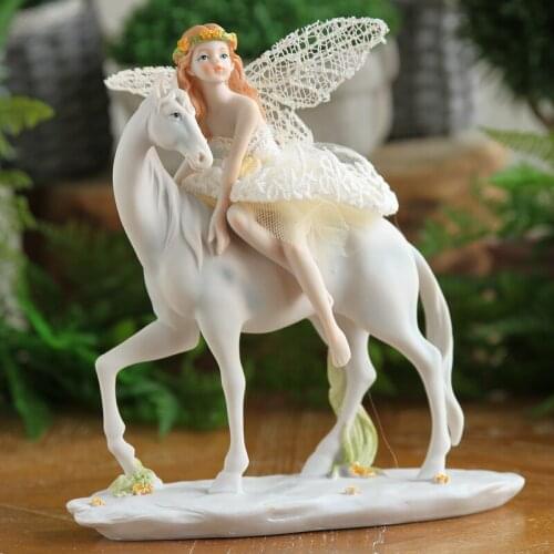 European garden decor decoration resin doll exquisite gift beautiful dream 7 Fairy riding Robe