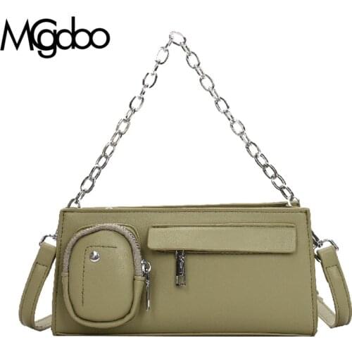 Mgcdoo Unique Designer Bags PU Leather Crossbody Bag 2021 New Simple Fashion Chain Handbags Lady Luxury Shoulder Bag