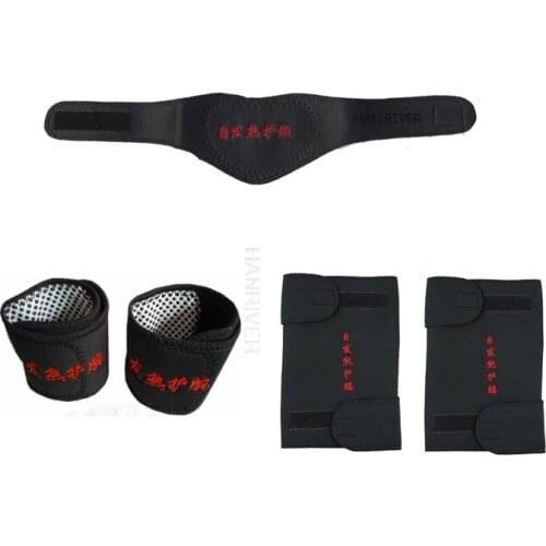 1 Pair Tourmaline Self-heating Knee Protector Magnetic Therapy Knee Protective Belt Arthritis Brace Supports