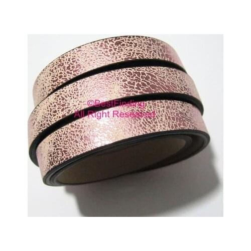 10mm Metallic pink leather cord 10x2mm Flat leather cord S1045