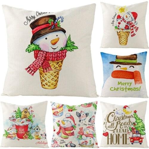 2pcs Cartoon Pattern Pillowcase For Sofa Car Christmas Cushion Cover Home Decor Cushion Chair Pillowcase For Kids Children Gift