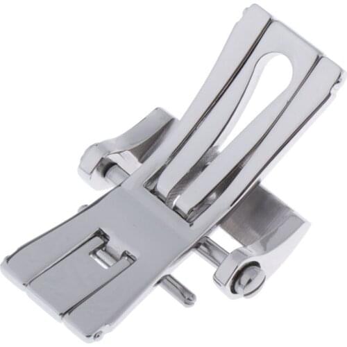 20mm Polished Folding Butterfly Deployment Clasp Double Push Button Buckle Replacement for Watch Band Leather Belt Watchbands