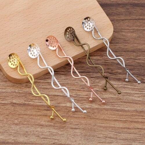 30 PCS Fit 12mm Cabochon Cameo Blanks Hair Clip Settings Metal Barrettes DIY Hair Clips Blank Hairpin Base Jewelry