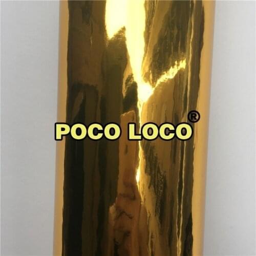 Gloss Chrome Gold Vinyl Wrap Adhesive Film Roll Air Release DIY Decal Sheet Automotive Vinyl Wraps