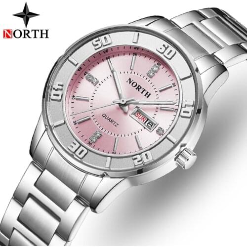 NORTH Watches Women Brand Luxury New Fashion Quartz Ladies Watch Simple Stainless Steel Casual Sport Gift Girl Relogio Feminino