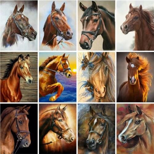 EverShine Diamond Painting Horse Full Square Diamond Embrodiery Animals Cross Stitch Bead Picture Kits Hobby Gift Home Decor