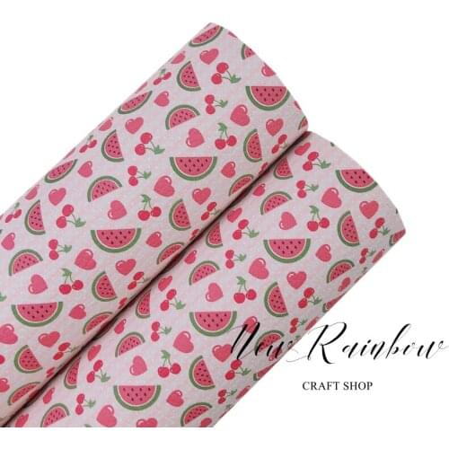 New Rainbow 22X30cm A4 Loverly Pink Red Watermelon & Cherry Artisan Faux Leather For Making Bows, Earrings, Accessories