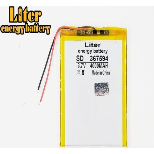 Best battery brand Size 367594 3.7V 4000mah Lithium Tablet polymer With Protection Board For GPS PC Digital Produ